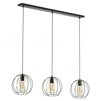TK Lighting lampa wisząca Jaula 3xE27 czarno/złota 6253 (6253)